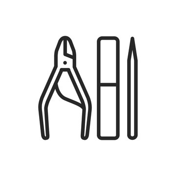 black nail tools set clip art preview