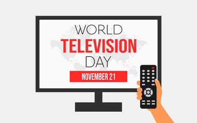 WORLD TELEVISION DAY DESIGN AND CONCEPT, CELEBRATED ON NOVEMBER 21, SUITABLE FOR POSTER, BANNER, OR SOCIAL MEDIA