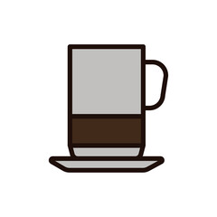 Espresso color line icon. Isolated vector element.