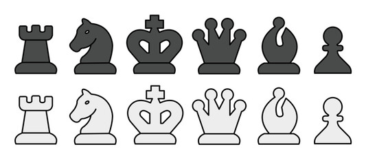 chess unit. chess vactor. chess game. set icon.  cute icon.
