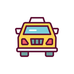 Taxi color line icon. Isolated vector element.