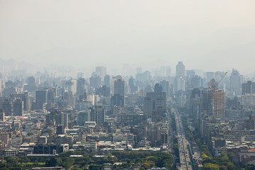 Air pollution over Taipei city downtown