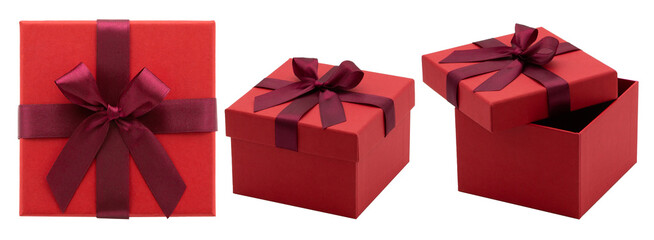 red gift box with ribbon