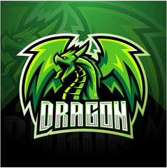Dragon esport mascot logo design © Visink.art