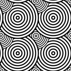 black and white seamless pattern with circles