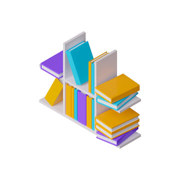 Education books icon isometric 3d render cutout