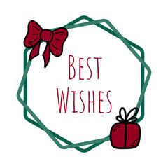 Doodle cute holiday merry christmas postcard vector illustration