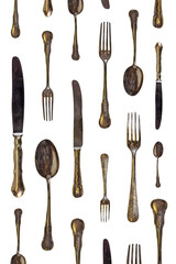 Pattern of spoons, knives and forks