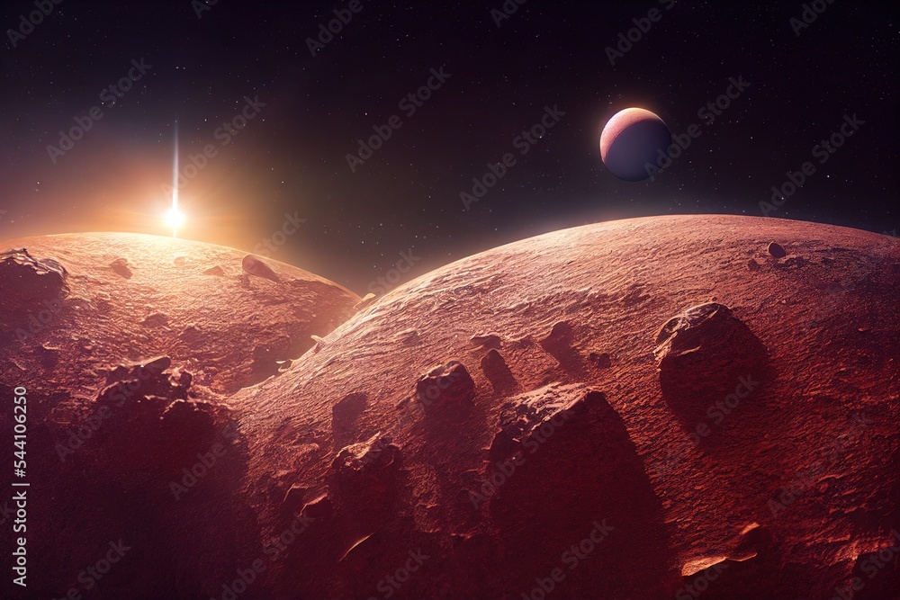 Poster alien planet in the outer space