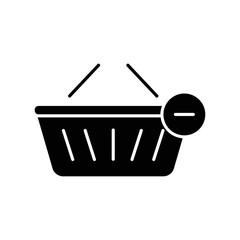 Shopping cancel glyph icon. Contains shopping cart with cancel icon. icon illustration related to e commerce shop. Simple vector design editable. Pixel perfect at 32 x 32