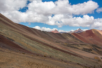 Rainbow Mountain overlooking the Red Valley trail, Peru. 