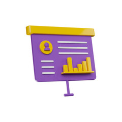 Analytics page isometric 3d render icon cutout