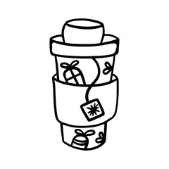 Doodle Tea in a Christmas glass to go