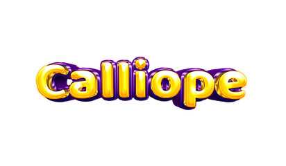 Calliope girls name sticker colorful party balloon birthday helium air shiny yellow purple cutout