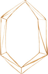 Luxury golden polygonal frame isolated. Decoration element for your design.