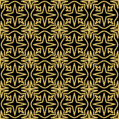 Ornate seamless pattern gold black ornate oriental background