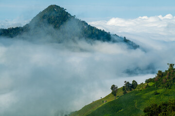 clouds over the mountains