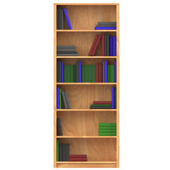 3D rendering illustration of a bookshelf