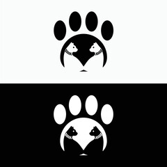pet cat animal logo design 