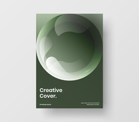 Vivid 3D spheres company brochure concept. Premium corporate cover A4 design vector template.