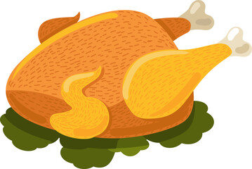 Turkey dish for celebrate thanksgiving day vector