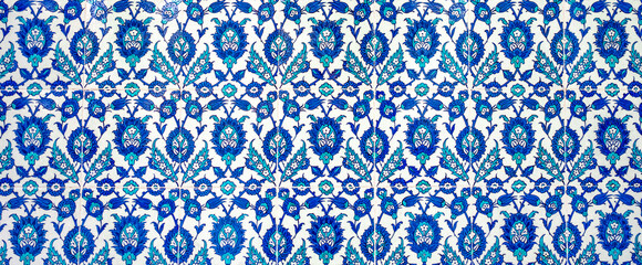 Ottoman handmade tiles from Rustem Pasa Mosque, Istanbul, Turkey.