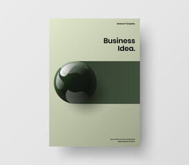 Abstract 3D balls annual report template. Geometric journal cover A4 vector design illustration.