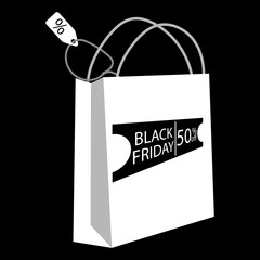 Webpackage with the inscription black friday