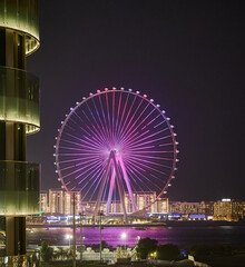 Dubai Ferris Wheel at Night