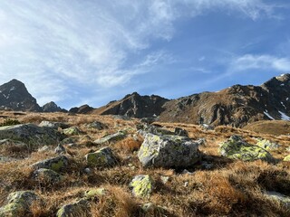 Fototapeta na wymiar Mountain landscape with stone