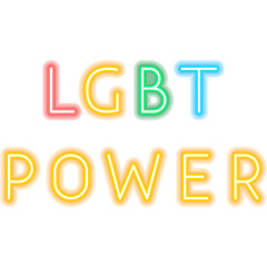 LGBT Power Neon Text. Illustration of People Rights Promotion.