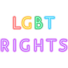 LGBT Rights Neon Text. Fifth of May Translate.  Illustration of People Promotion.