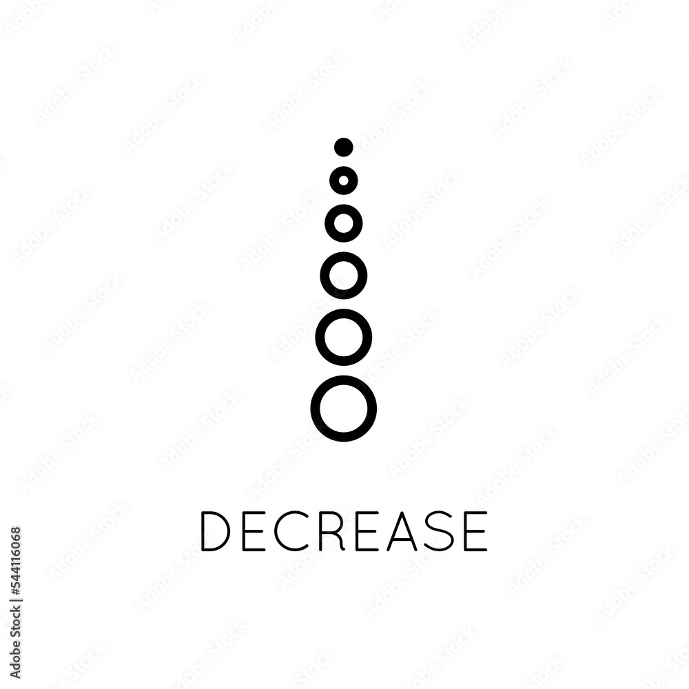 Aufkleber decrease vector icon. vector sign in simple style isolated on white background.