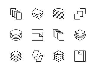 Layers Icon Set. Vector sign in simple style isolated on white background.