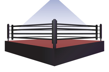boxing ring arena design vector flat isolated illustration