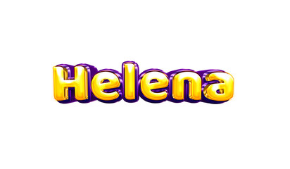 Helena girls name sticker colorful party balloon birthday helium air shiny yellow purple cutout