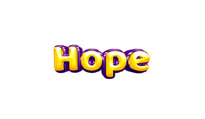 Hope girls name sticker colorful party balloon birthday helium air shiny yellow purple cutout