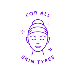 For all skin types vector icon badge logo