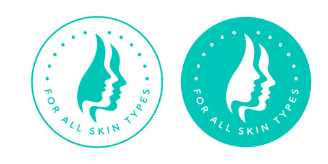 For all skin types vector icon badge logo
