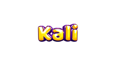 Kali girls name sticker colorful party balloon birthday helium air shiny yellow purple cutout
