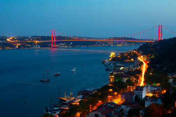 July 15 Martyrs Bridge (Bosphorus Bridge) and Istanbul view