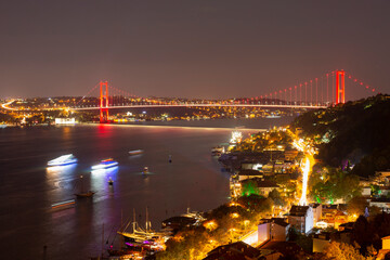 July 15 Martyrs Bridge (Bosphorus Bridge) and Istanbul view