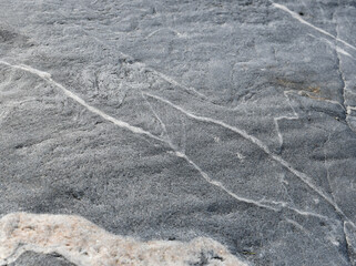 Close-up of smooth surface of granite rock in the archipelago