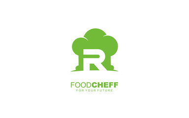 R logo COOKING for branding company. RESTAURANT template vector illustration for your brand.
