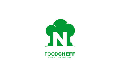 N logo COOKING for branding company. RESTAURANT template vector illustration for your brand.