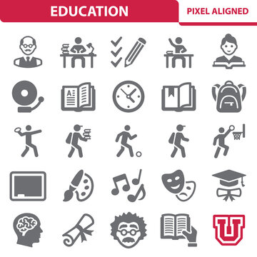 Education Icons. School, College Vector Icon Set