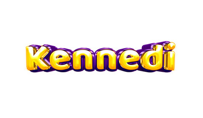 Kennedi girls name sticker colorful party balloon birthday helium air shiny yellow purple cutout