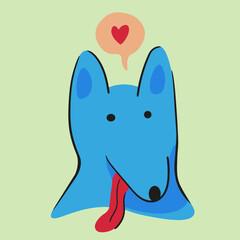 colored cute head vector dog flat style is part of a series
