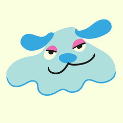 colored cute head vector dog flat style is part of a series