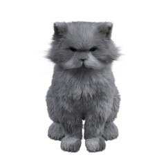 cat isolated on white background, 3D illustration, cg render